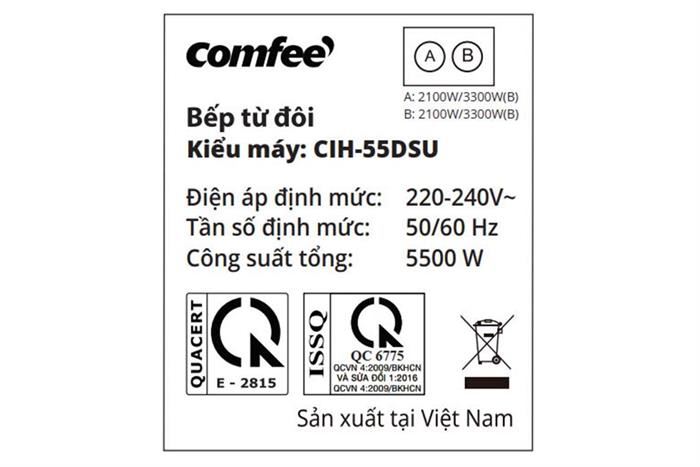 Bếp từ đôi âm Comfee CIH-55DSU 5500W